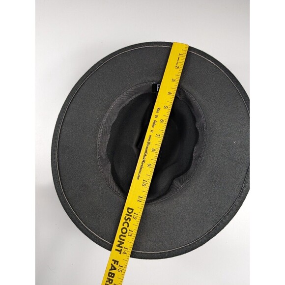 FRYE Fedora Felt Braided Band Hat Wide Brim Festival Men's One Size Black NWT - Picture 7 of 9